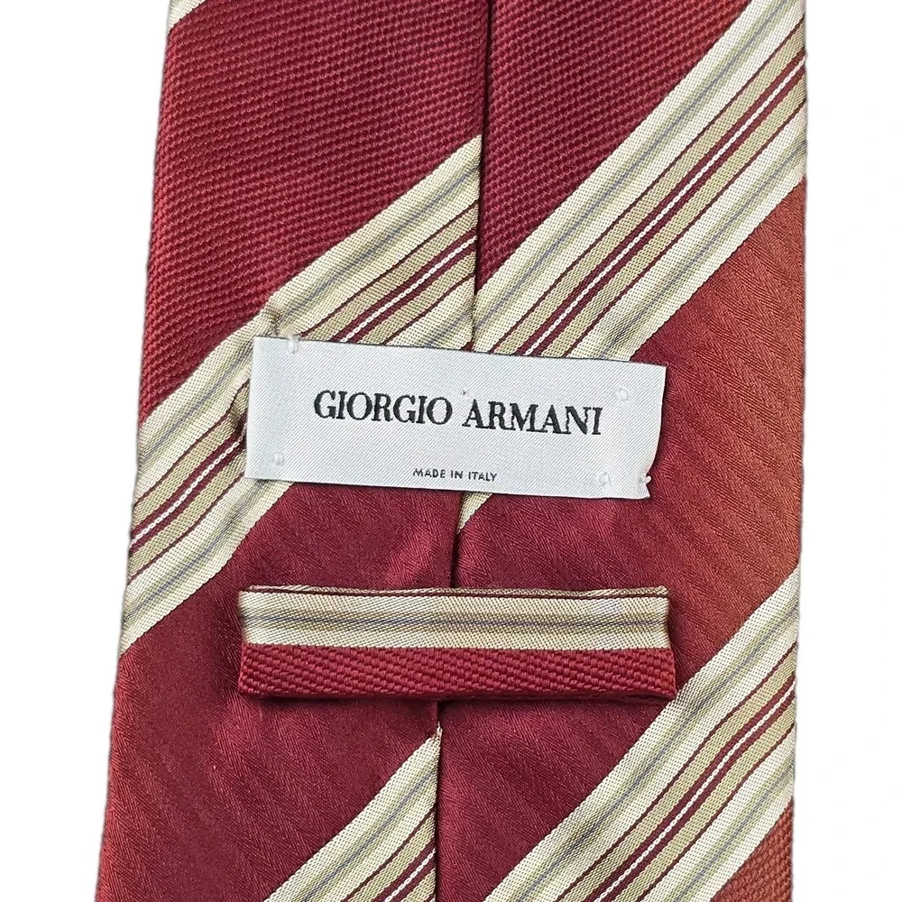 Giorgio‎ Armani 100% Silk Tie Lot of 3 Made in Italy – Striped & Geometric